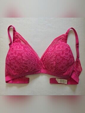 NEW Knix Knixy Lace Deep-V Bralette (Neon Pink)